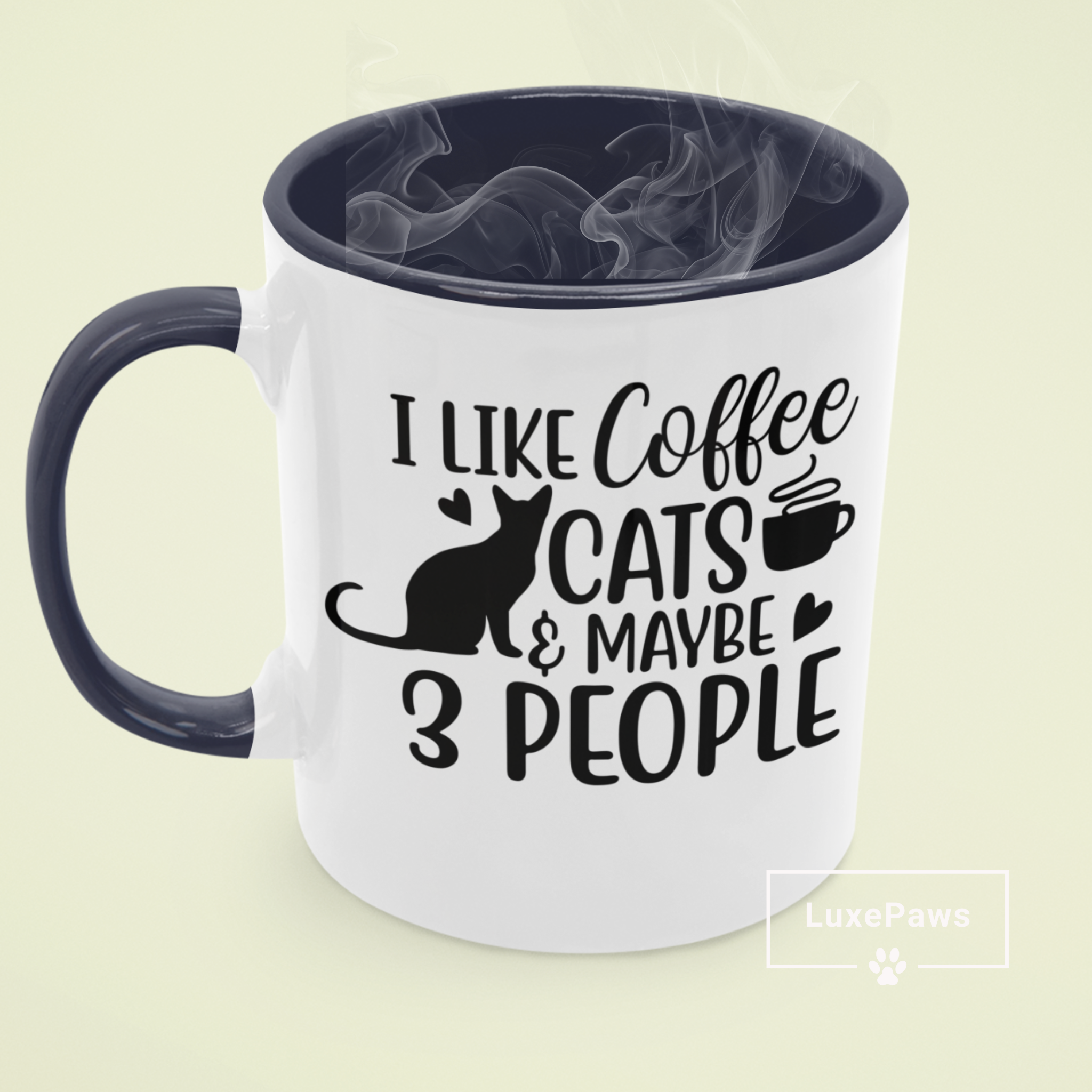 I Like Cats & Maybe 3 People Coffee Mug | 11oz Accent Mug
