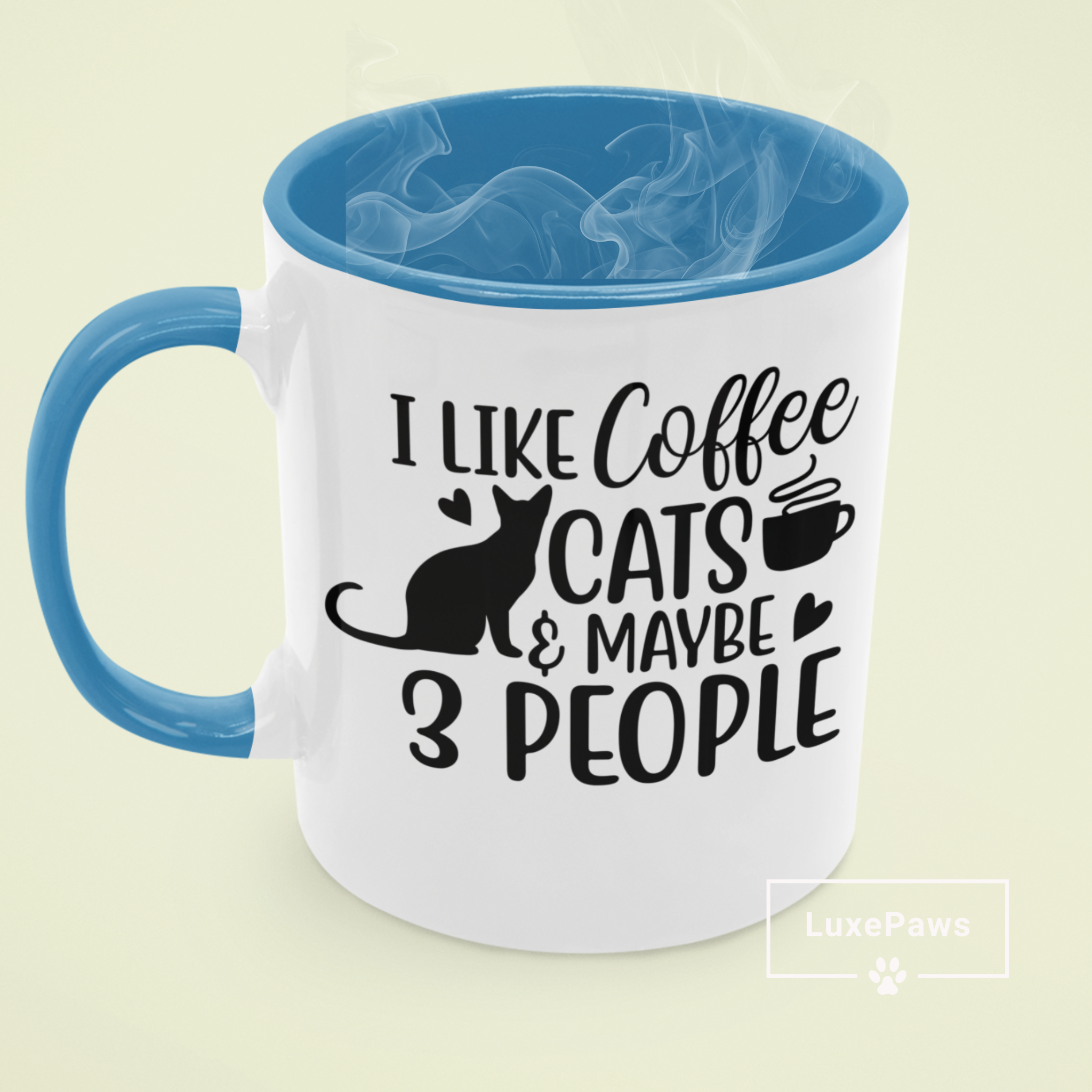 I Like Cats & Maybe 3 People Coffee Mug | 11oz Accent Mug