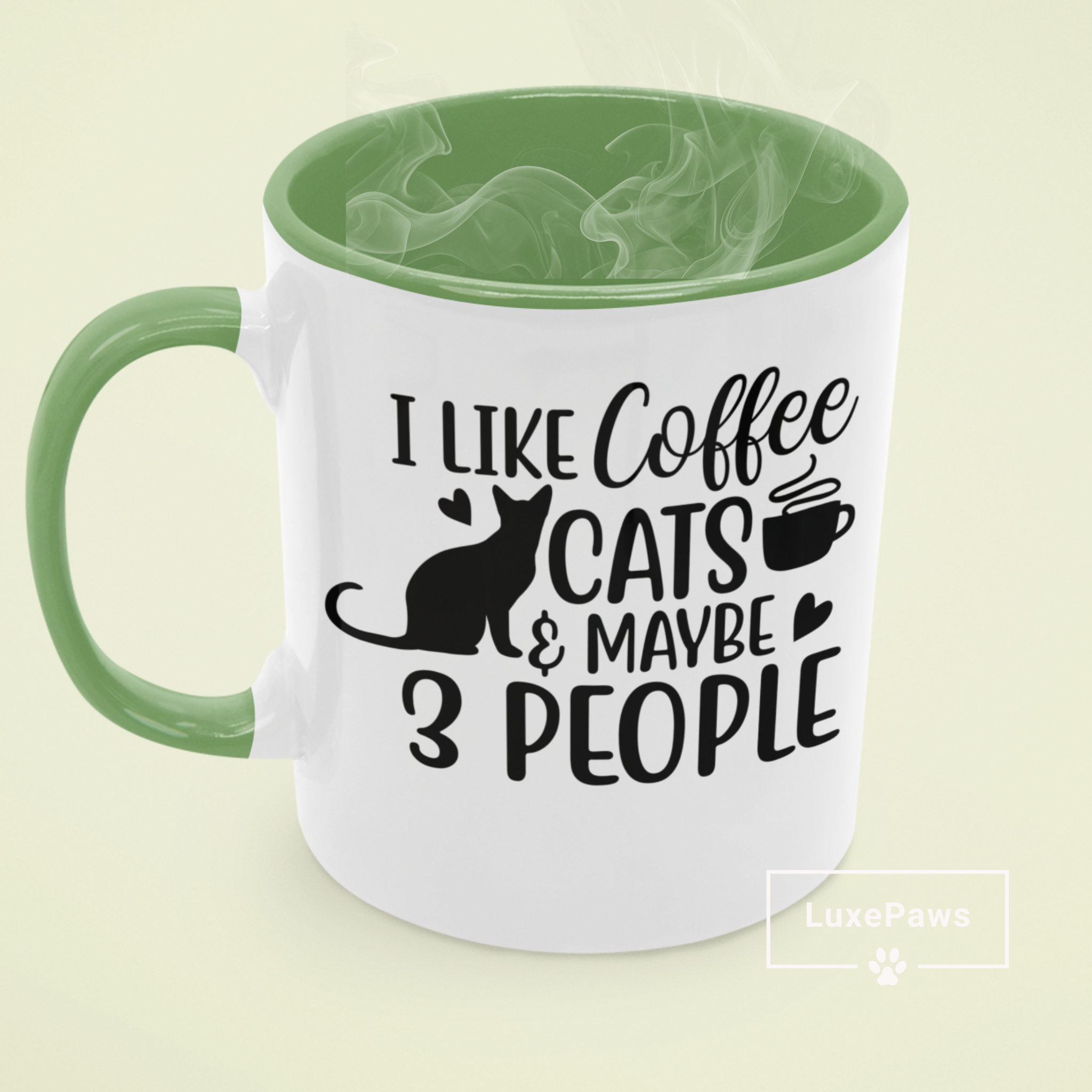 I Like Cats & Maybe 3 People Coffee Mug | 11oz Accent Mug