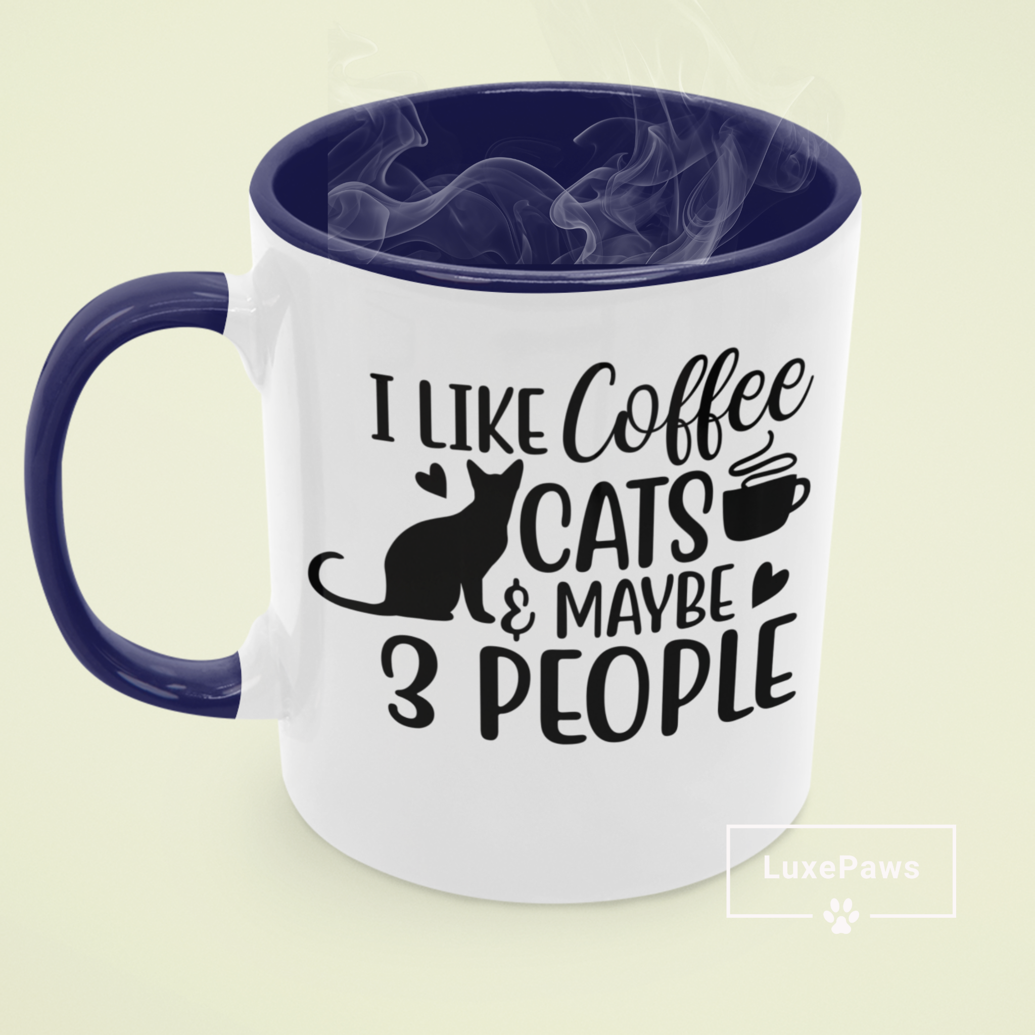 I Like Cats & Maybe 3 People Coffee Mug | 11oz Accent Mug