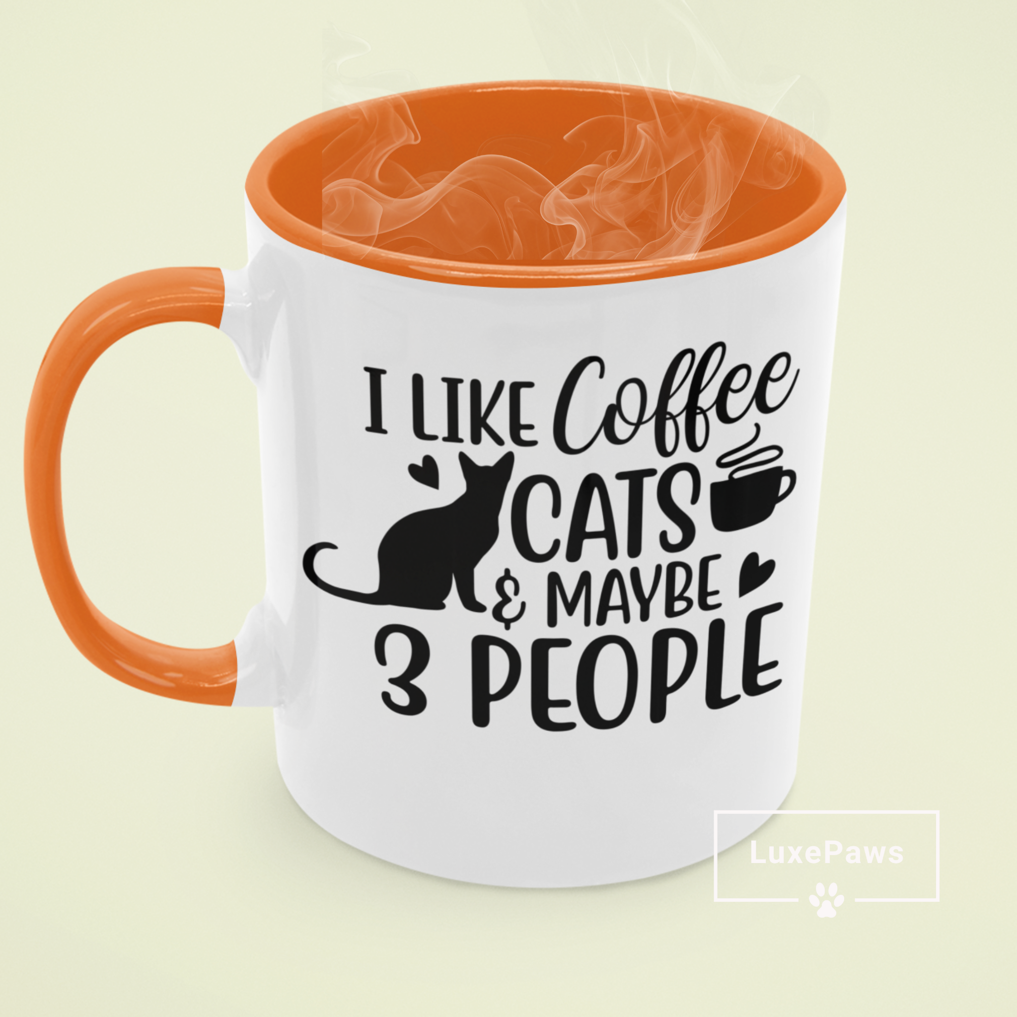 I Like Cats & Maybe 3 People Coffee Mug | 11oz Accent Mug