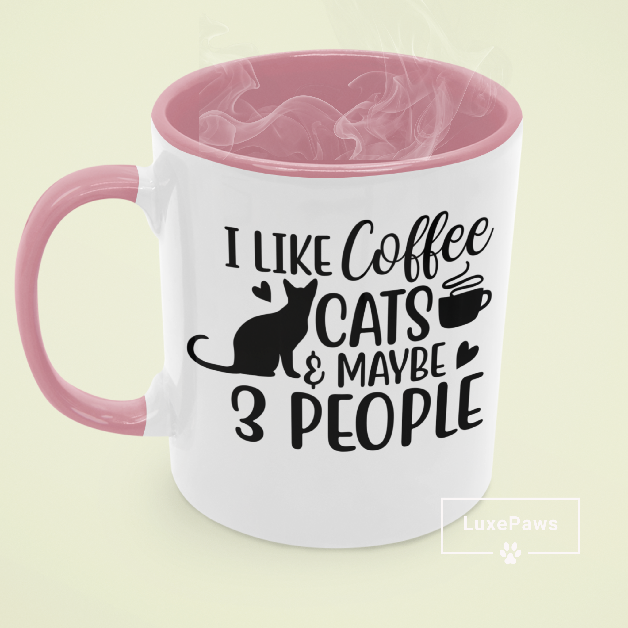 I Like Cats & Maybe 3 People Coffee Mug | 11oz Accent Mug