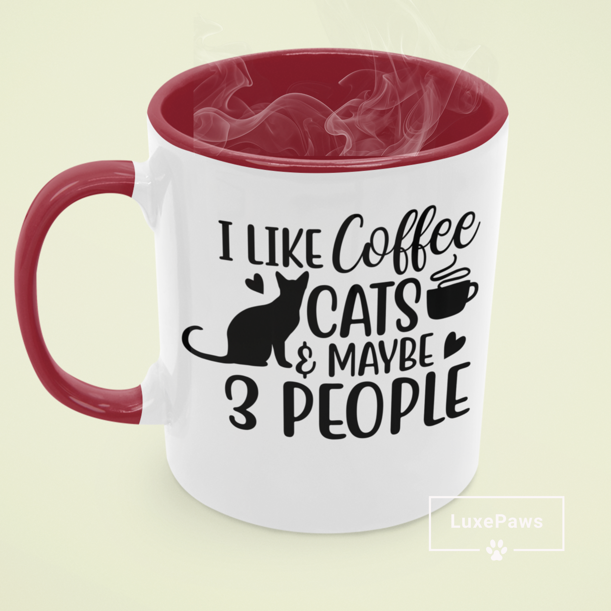 I Like Cats & Maybe 3 People Coffee Mug | 11oz Accent Mug