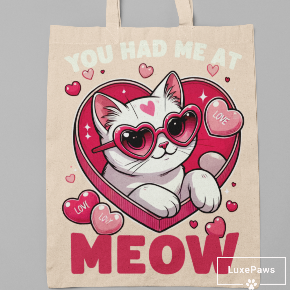 "You Had Me at Meow" Canvas Tote