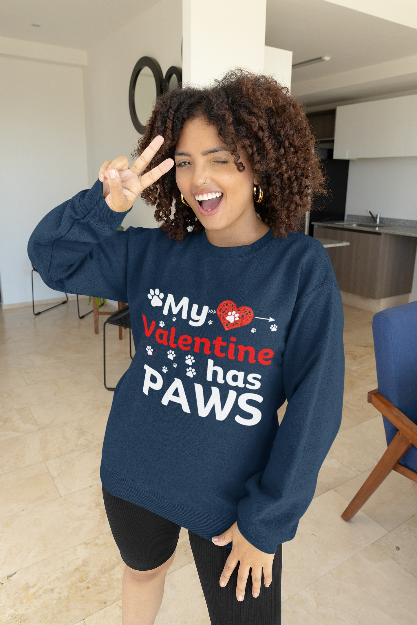My Valentine Has Paws | Sweatshirt | Pet Lovers Valentines