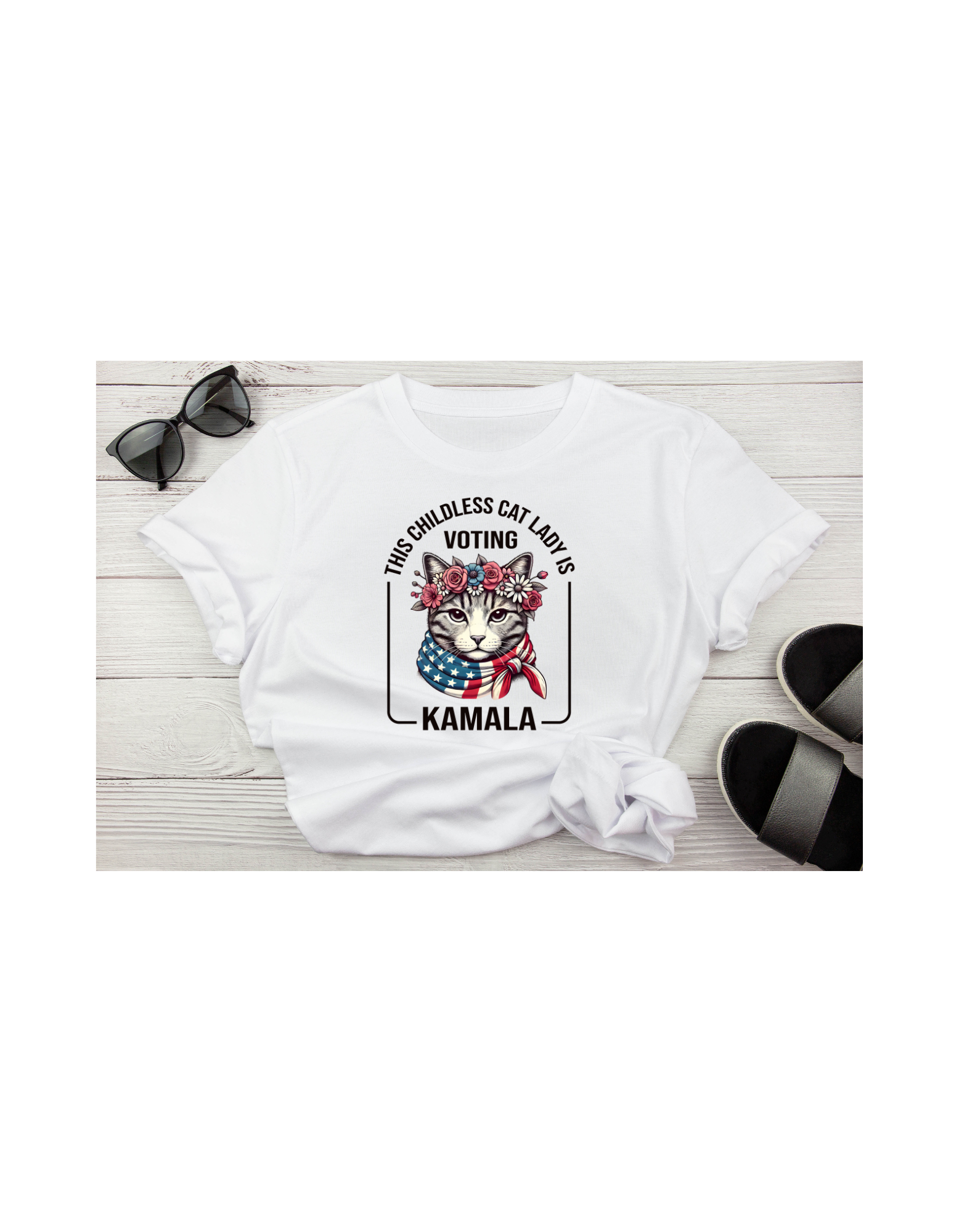 Childless Cat Lady Is Voting for Kamala T-shirt