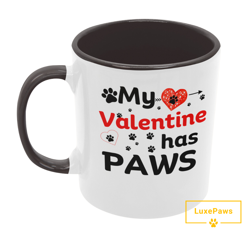 My Valentine has Paws Accent Mug 11oz.