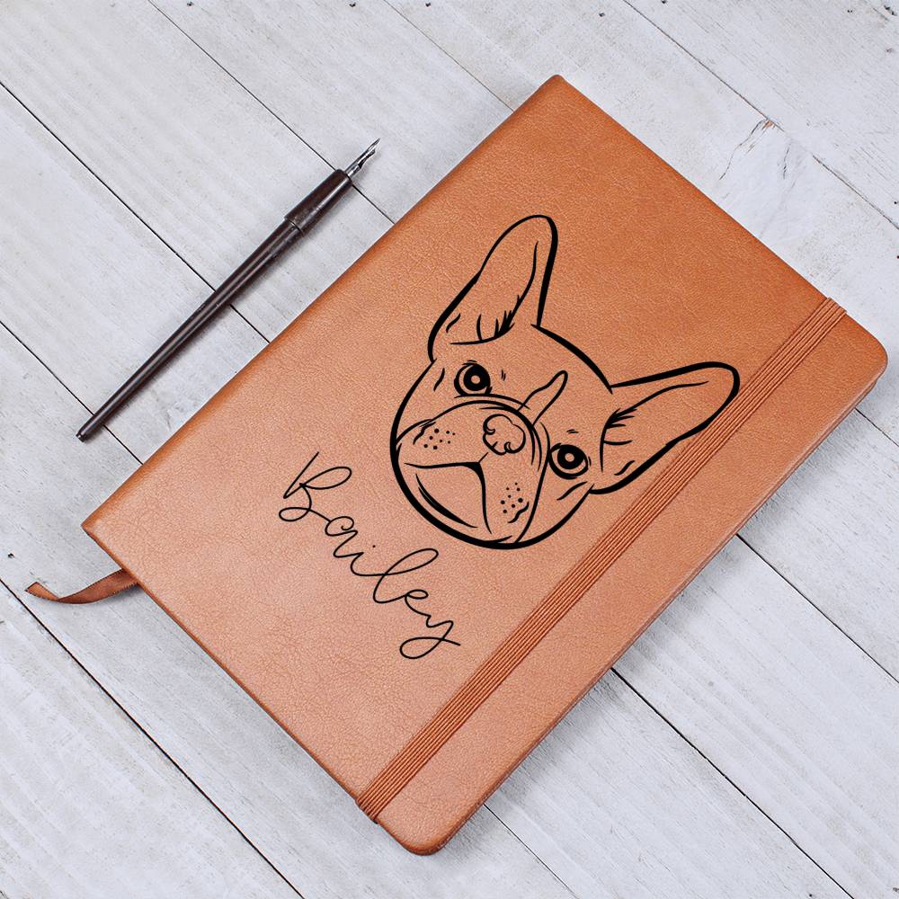 Personalized Pet Inspired Graphic Leather Journal with Name