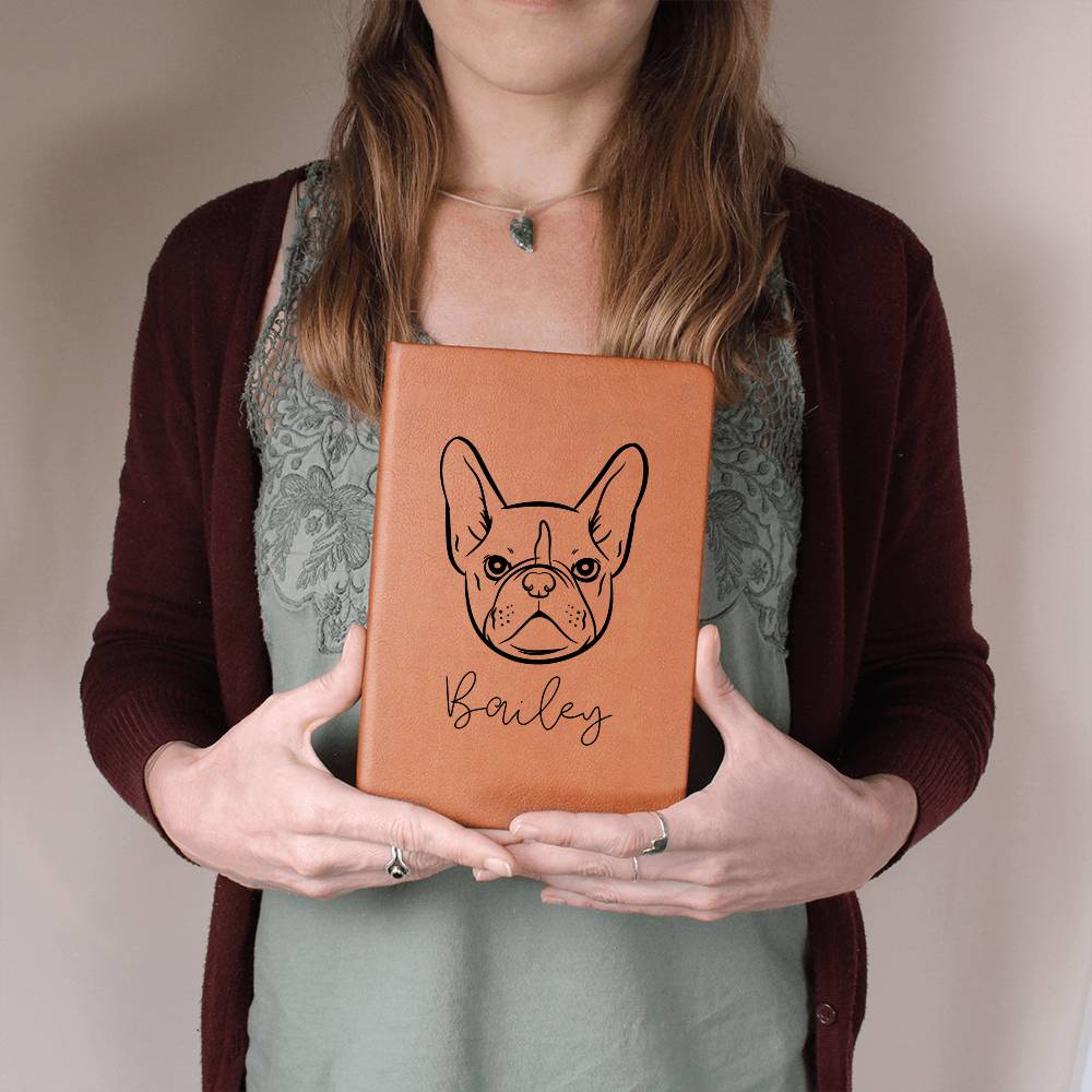 Personalized Pet Inspired Graphic Leather Journal with Name