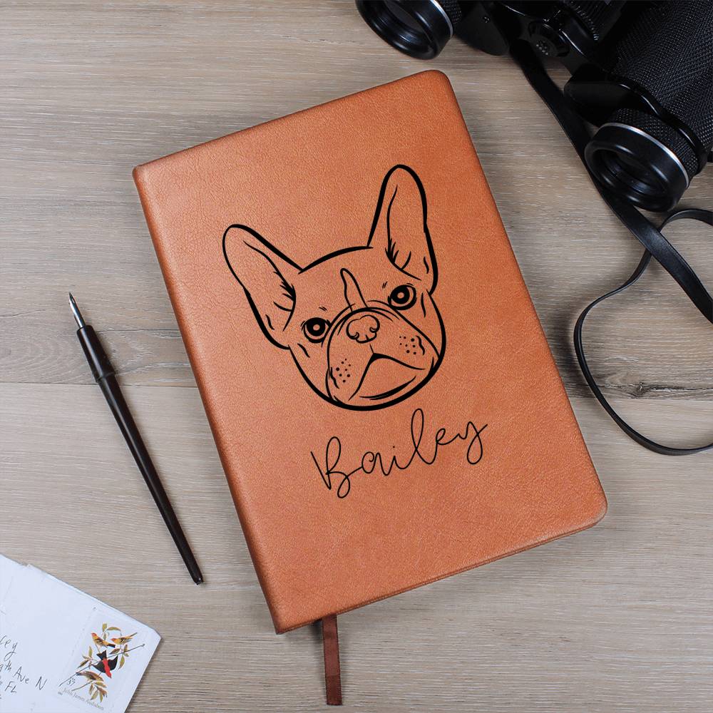 Personalized Pet Inspired Graphic Leather Journal with Name