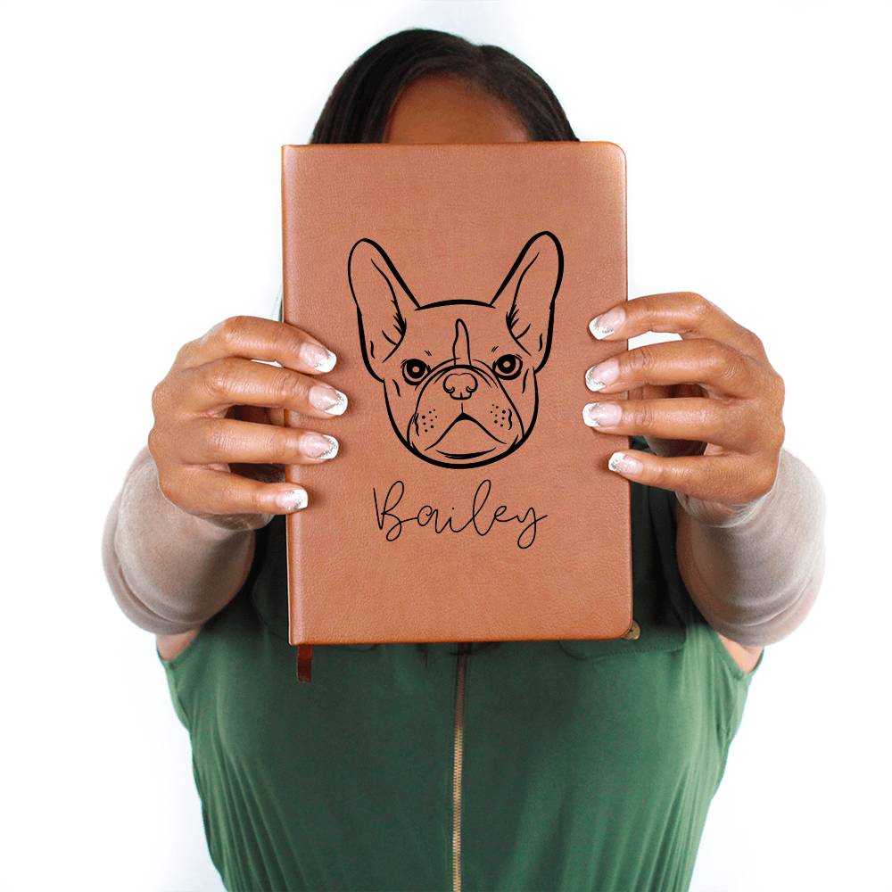 Personalized Pet Inspired Graphic Leather Journal with Name