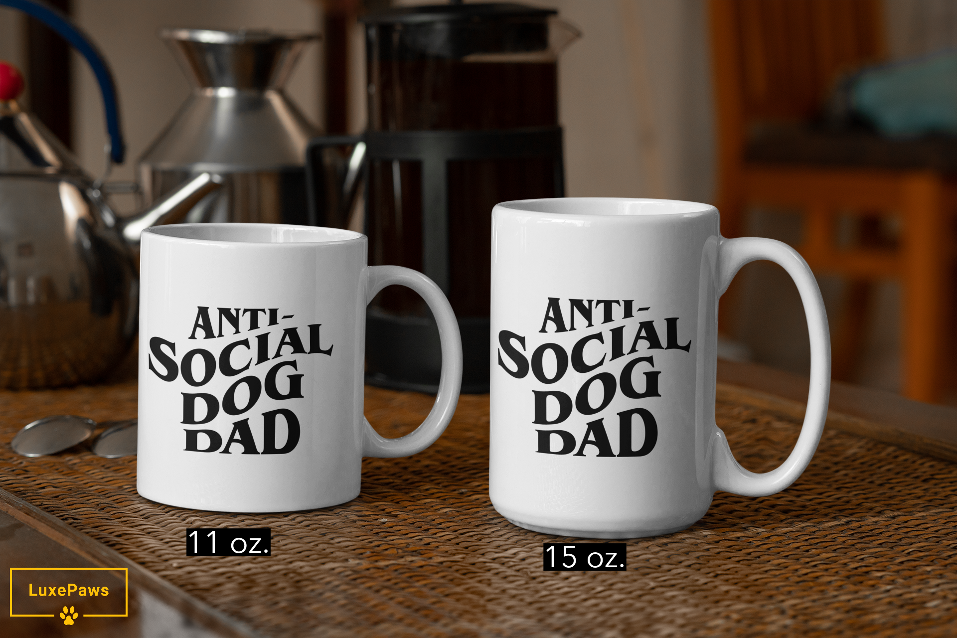 Anti Social Dog Dad Mugs