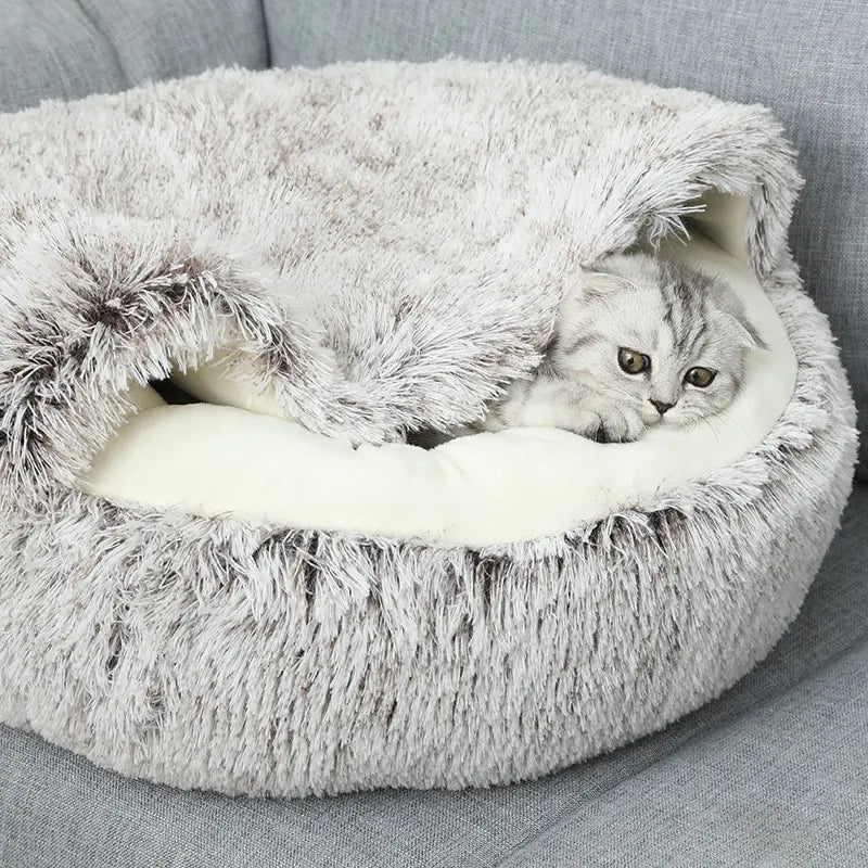 Cozy Catnap Haven: Plush Pet Bed