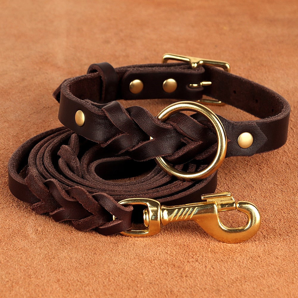 Soft Genuine Leather Dog Collar